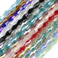jhnby long bicone faceted austrian crystal beads 100pcs 48mm top quality glass loose bead handmade jewelry bracelet making diy