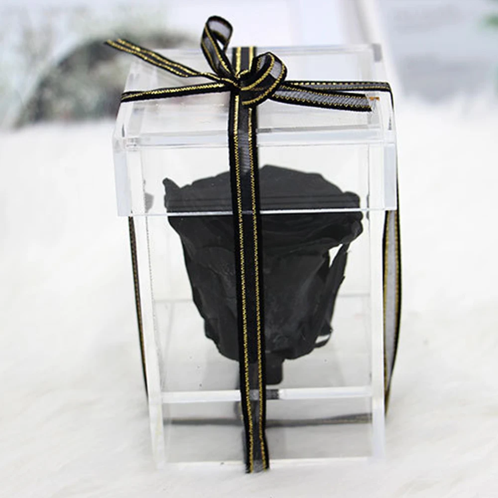 Прозрачные подарочные коробки из акрила искусственные розы цветочная упаковка с