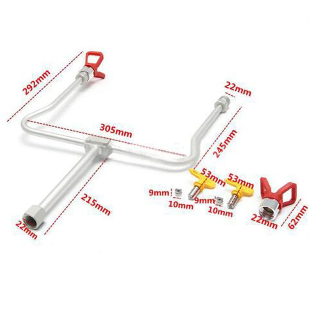 

Lenghthened Durable Portable Metal With Tips Double Nozzle Head Extension Pole Practical Airless Paint Powerful Professional