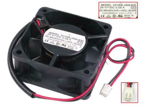 NMB MAT 2410ML 05W B30 DC 24V 0.08A 60x60x25 мм 2 провод Сервер вентилятор охлаждения|Кулеры и