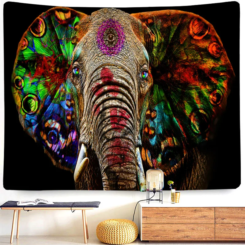 tapestry elephant decor tpsychedelic boho mandalas fabric indie room shabby chic home macrame for wall pared wholesale Sale | Дом и сад