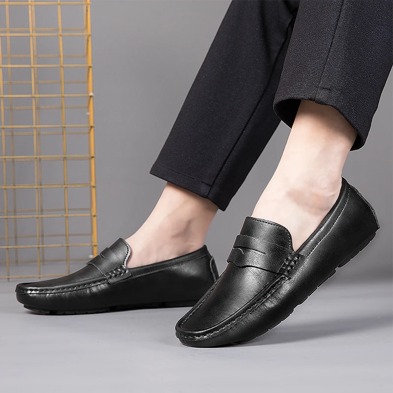 

shoes Mens Wedding Loafers slip on outdoor Gentlemen Banquet Party Dress Shoes Leather breathable Casual fashion Men Shoes