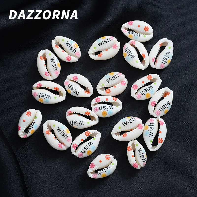 10 шт./упак. Овальный Форма леггинсов с цветочным принтом бусины из натуральных