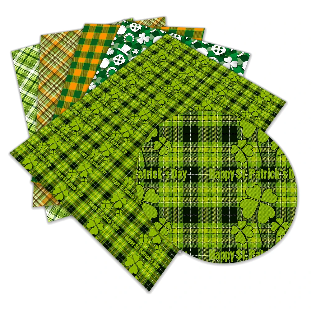 

St.Patrick's Day Faux Leather Printed Shamrocks A4 22x30cm for DIY Party Hair Bow Decoration Accessory Crafts Material