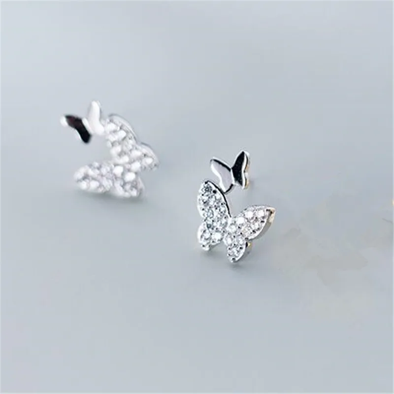 

925 Sterling Silver Butterfly Stud Earrings Fashion Jewelry For Women Christmas pendientes aretes de mujer eh1293