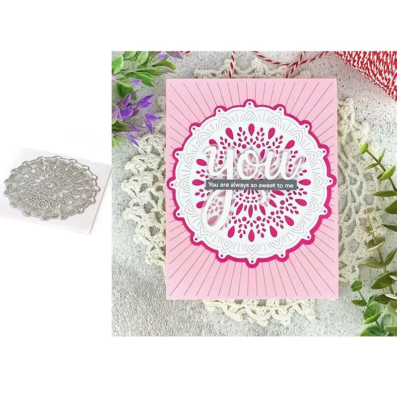 

metal cutting dies circle Intricate mandala flower cut mold Scrapbook cards making paper craft knife mould new 2020 arrival