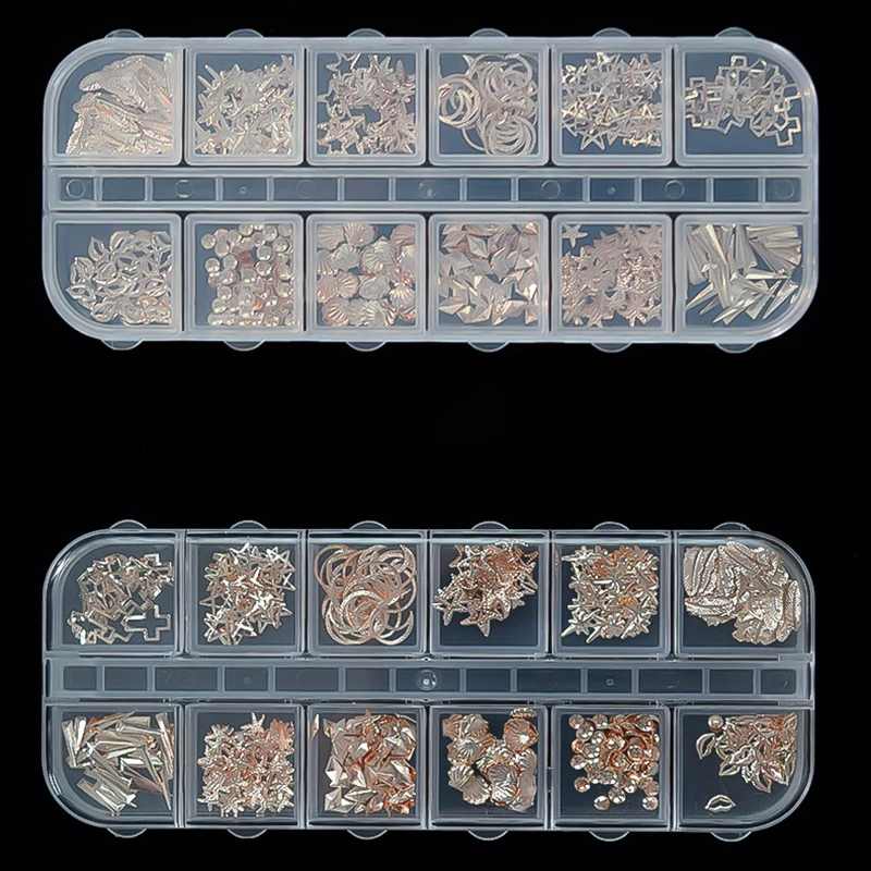 

1PC 12 Cells Nail Art Decorations Storage Case Empty Container Gems Glitter Beads Rhinestones Storage Box Fashion Jewelry Box