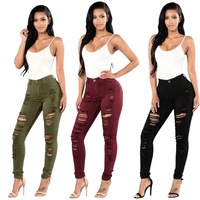 sexy hollow out black ripped jeans for women fashion mid waist distressed jeans lady casual skinny denim pencil pants streetwear