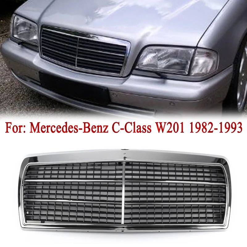 MagicKit решетка для Mercedes-Benz C-Class W201 190E 190D Хром передний центр бампера капот решетка в спортивном стиле гриль 5R 1984-1993