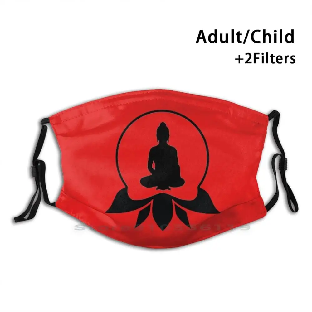 

" Inner Peace " Adult Kids Washable Funny Face Mask With Filter Buddha Inner Peace Meditation Mindfulness Meditation
