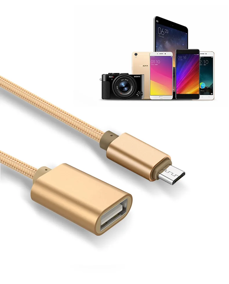 Оплетка micro USB для OTG USB 2,0 адаптер Шнур для micro OTG V8 Android leTV huawei oppo vivo планшетный ПК samsung смартфон