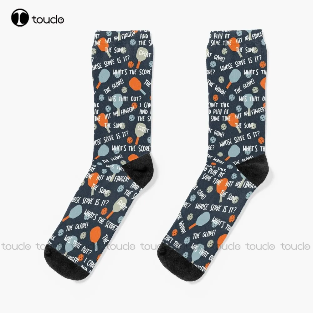 

Pickleball Talk Socks Work Socks Personalized Custom Unisex Adult Socks Halloween Christmas Gift Teen Socks Fashion New Funny