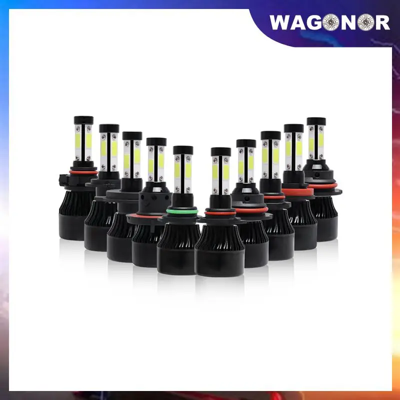 

2Pcs X7 Car LED Headlight Bulbs 4 Side COB 100W 10000lm H4 Hi lo H7 H11 9005 9006 12/24V Auto LED Light Headlamp Waterproof