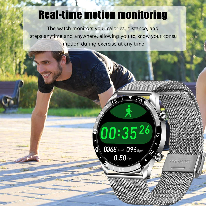 lige 2021 new smart watch men full touch screen sports fitness watch ip68 waterproof bluetooth for android ios smartwatch mens free global shipping