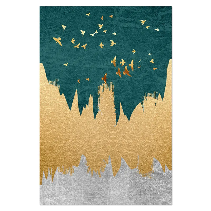 

Modern Abstract Landscape Living Room Decorative Pictures Green Golden Paintings Canvas Posters Wall Art Posters Unframed Piece