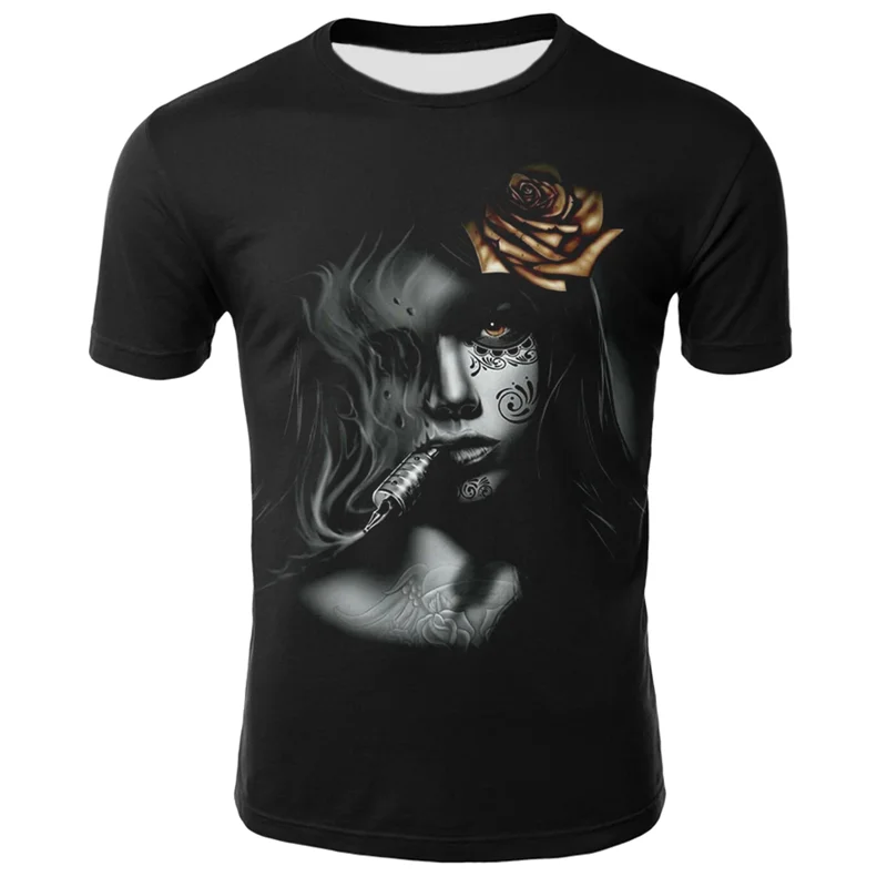 Футболка мужская Готическая в стиле тяжелых металлов модная рубашка с принтом