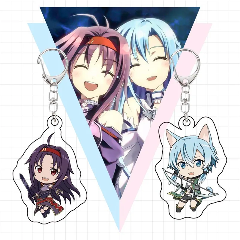 Высококачественный акриловый брелок для ключей с изображением меча из аниме Сан