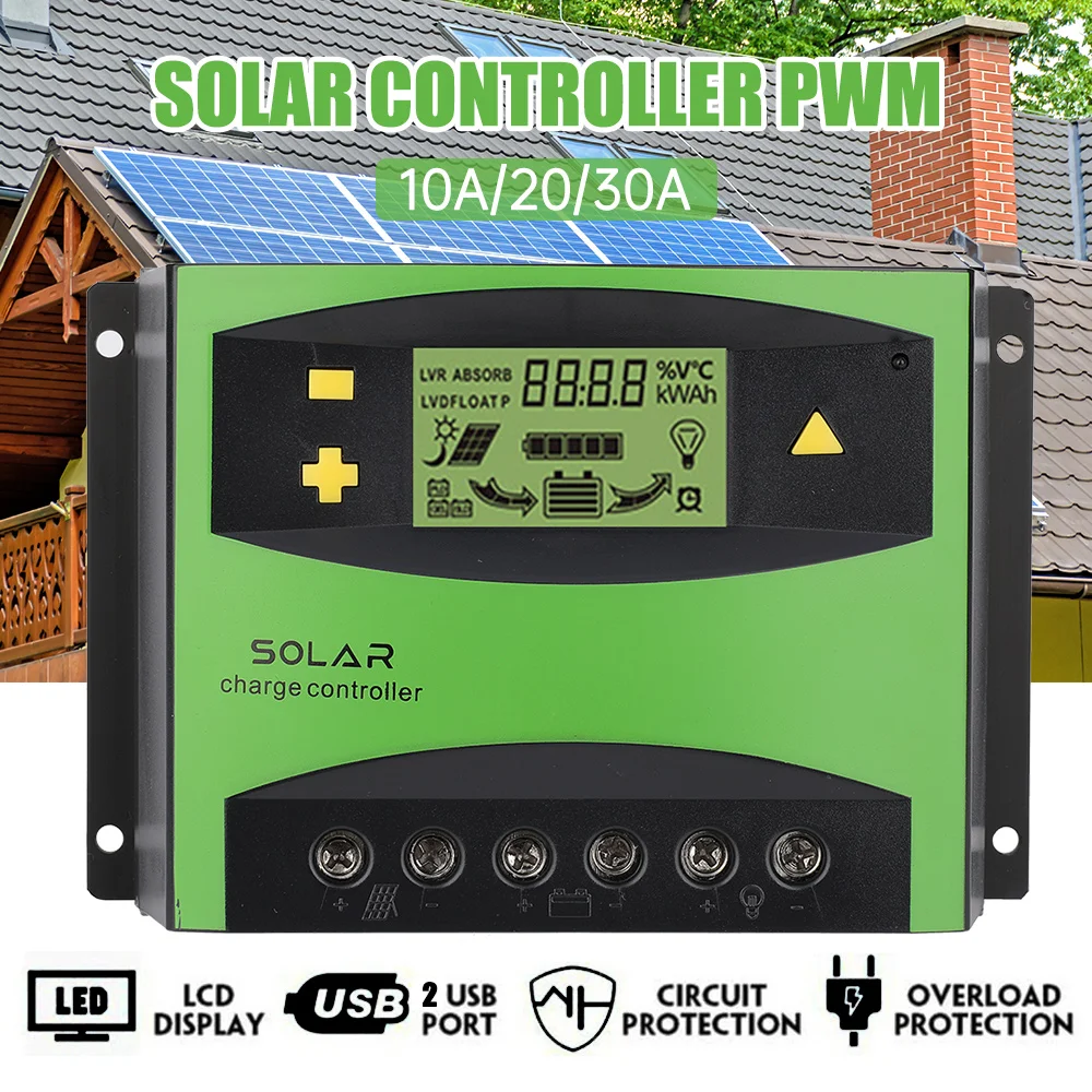 

Solar Charger controller 12V 24V automatic PWM controller LCD display output controller 20A/30A/40A/50A/60A