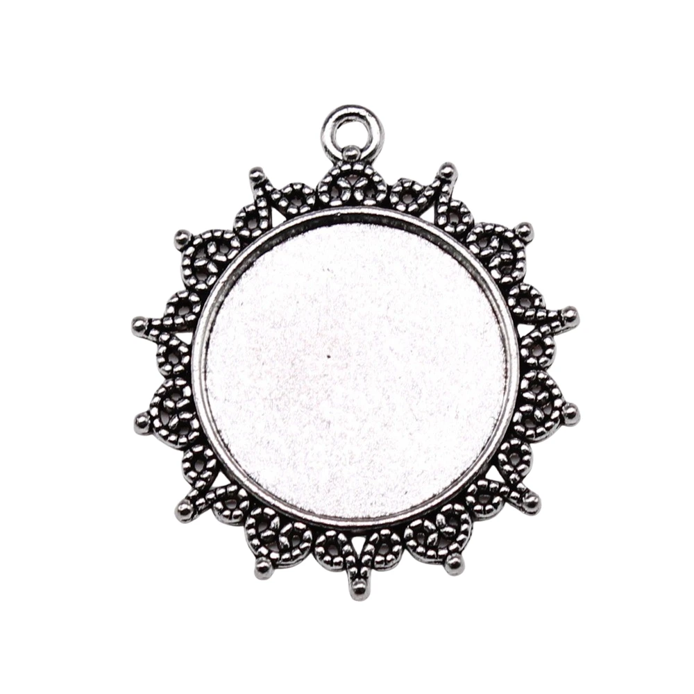 

WYSIWYG 3pcs Fit 25mm Round Vintage Style Cameo Cabochon Pendant Base Setting For Jewelry Making DIY Necklace Making