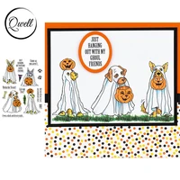 qwell clear transparent stamps words tricks for treats style pumpkin dogs diy scrapbooking craft paper cards album 2020 new