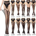 Эротическое сексуальное нижнее белье, прозрачные кружевные ажурные чулки с вышивкой, Однотонные эластичные чулки в сеточку для интимных товаров