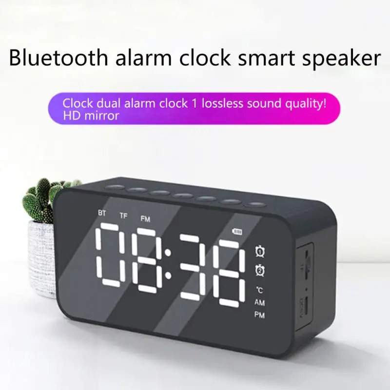 Bluetooth Динамик светодиодный зеркальный будильник часы Wake Up светильник