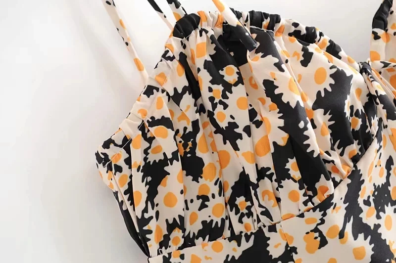 Boho crop top women summer spaghetti strap sexy tops bohemian floral print cropped shirt korean women clothes 2019