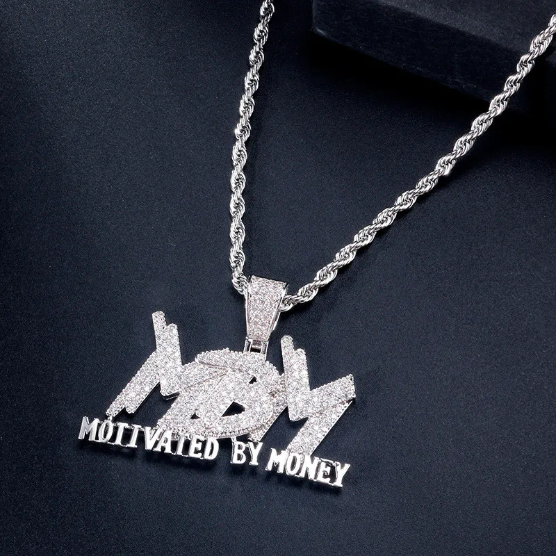 Цепочка с подвеской в виде буквы MBM из хрустального фианита украшение со