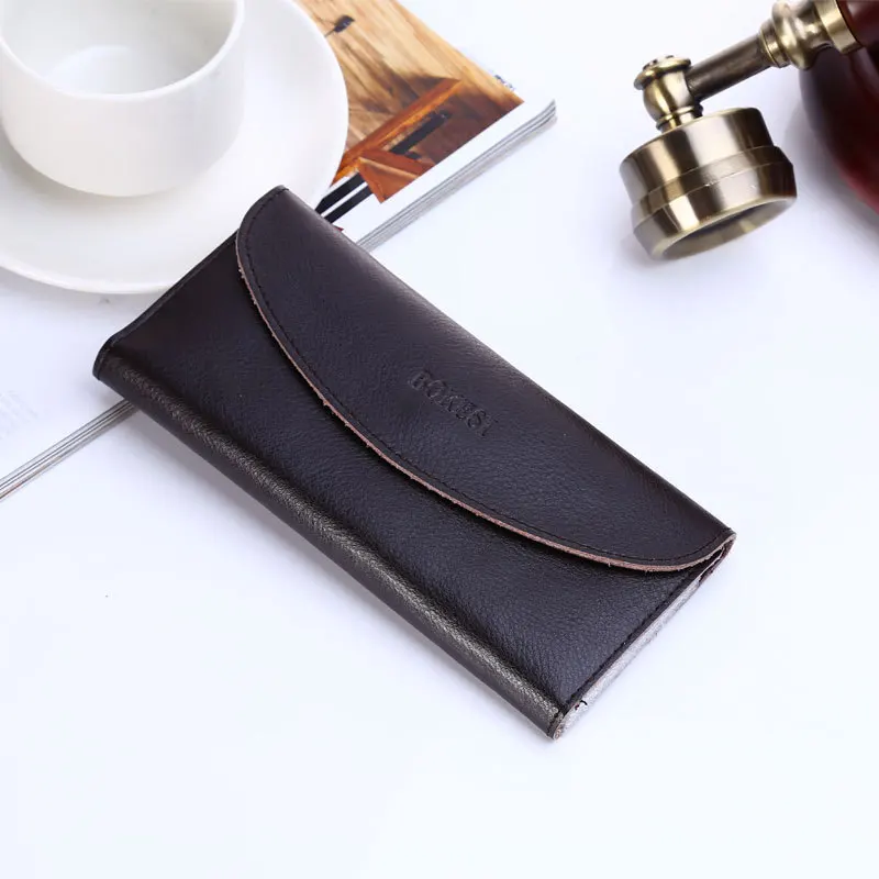 Женский Длинный кожаный кошелек клатч ультра тонкий конверт с несколькими