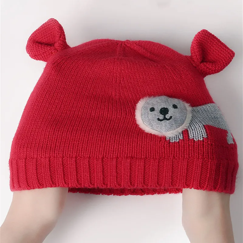 Cute Baby Autumn Winter Home Outdoor Hat Cotton Soft Warm Wool With Bibs Lovely Little Lion Kid Suit to 0-18 Months | Детская одежда и