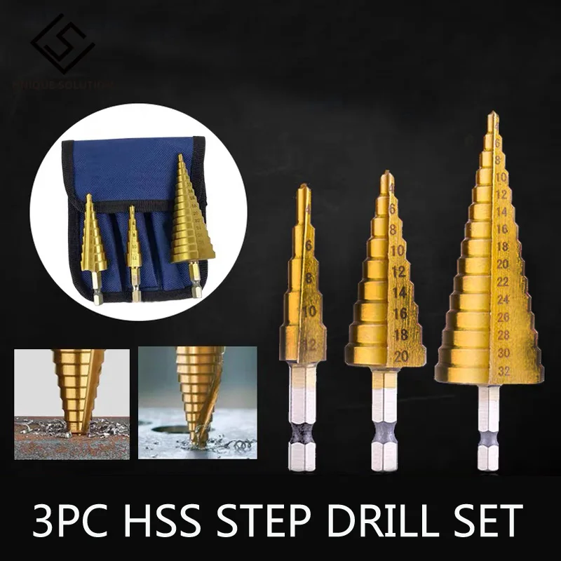 Бесплатная доставка 3 шт. набор конусных отверстий резак конический метрический