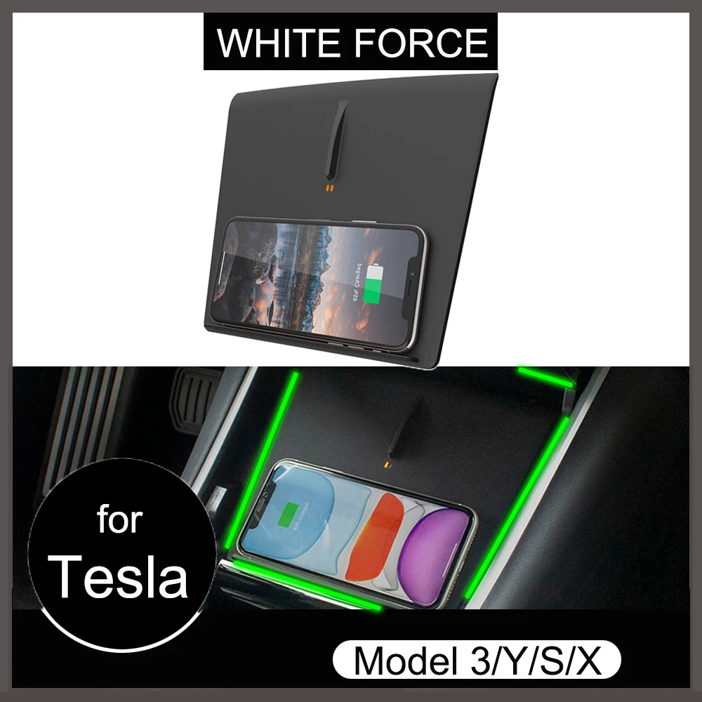 

Беспроводное зарядное устройство для Tesla Model 3/Y/S/X, 10/15 Вт