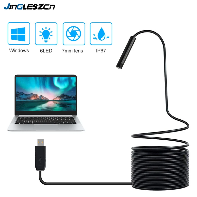 USB эндоскопическая камера объектив 7 мм миниатюрная Водонепроницаемая
