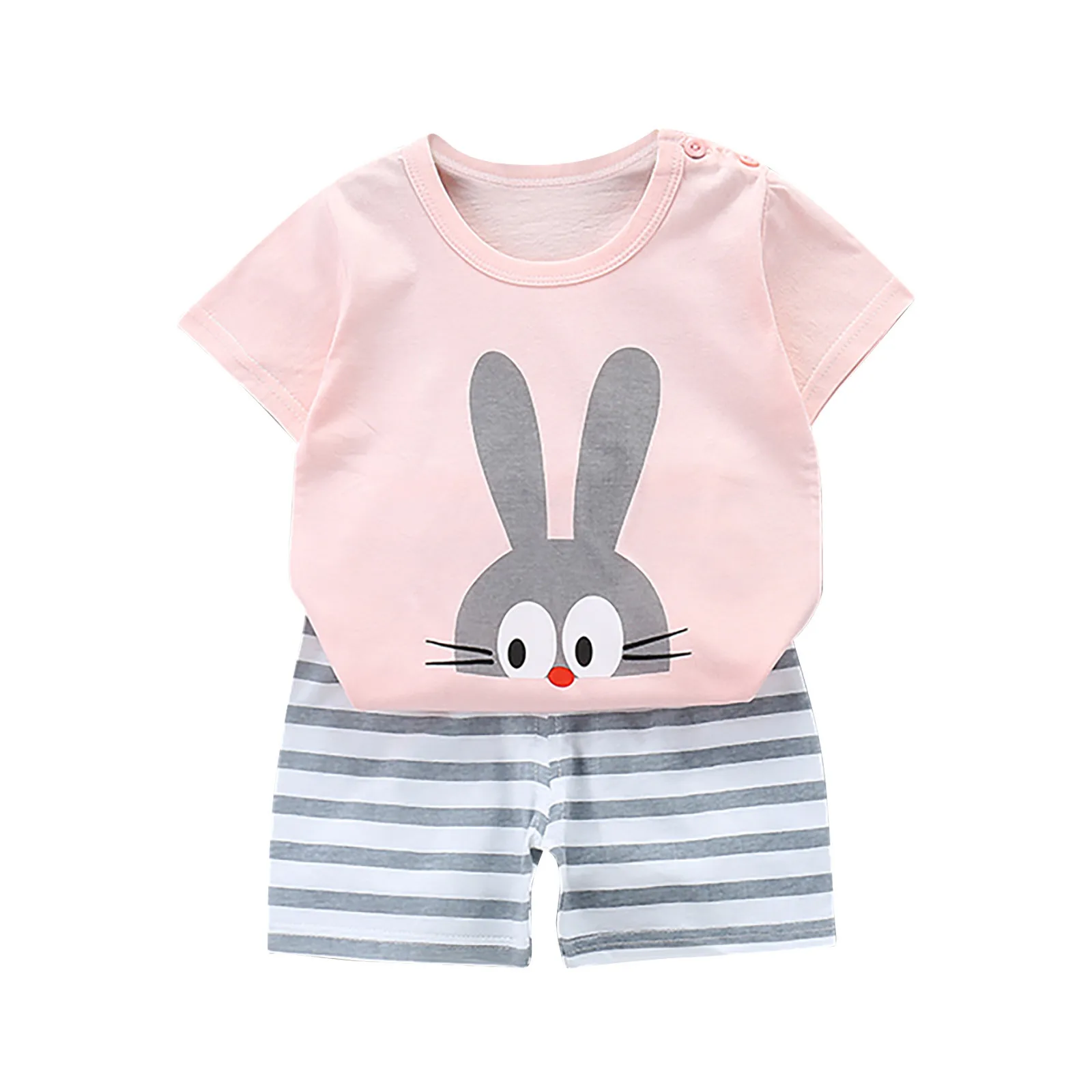 

Toddler Girl Clothes Infant Baby Girls Sets Letter Print Short Sleeve+T-shirt Shorts+Solid Outfits Set