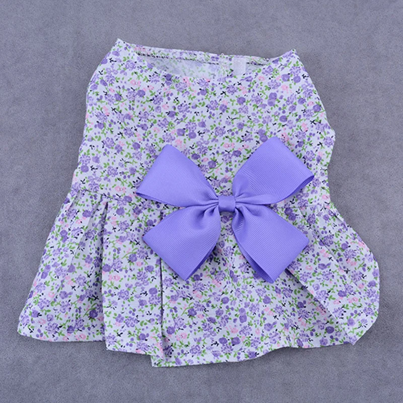 

New Pet Cat Clothes Dog Clothes Floral Dress Small Medium Pet Cats Dogs Skirts Spring And Summer XS-XL Pet Supplies Cute Bow
