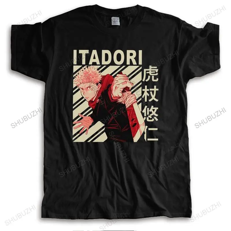 

Модная мужская футболка juютсу Kaisen Yuji Itadori с коротким рукавом, Повседневная футболка из 100% хлопка в японском стиле