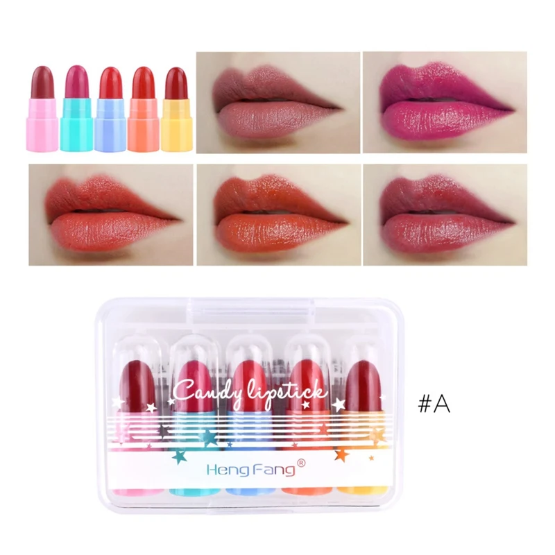 

5 Colors Waterproof Lipsticks Makeup Tools Moisturizer Lip Balm Professional Nutritious Mini Lipstick