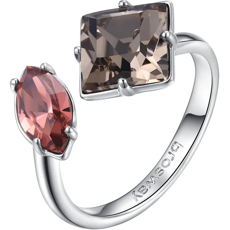 

Brosway Original Fashion Light Luxury Trendy 925 Silver Ring Crystal Ring Simple Opening Personality Ladies Ring for Girlfriend