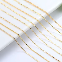 genuine 14k gold color necklace for women water wave chain snake bonestarrycross chain 18 inches necklace pendant fine jewelry