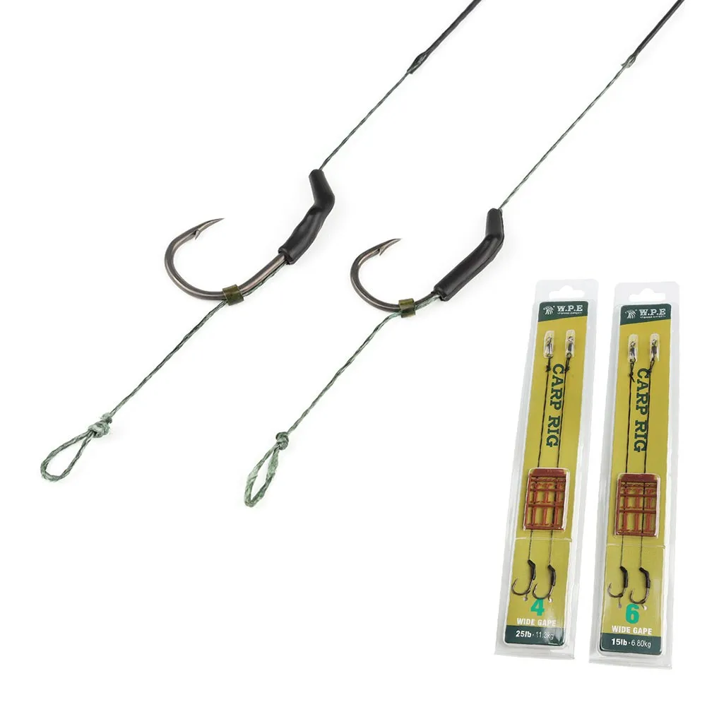

2pcs/Pack Hair Rigs Barbed Size 4/6 Carp Fishing Rig Leader Tackle Feeder Group For Boilies Floating Fishing Pellets Meat Corn