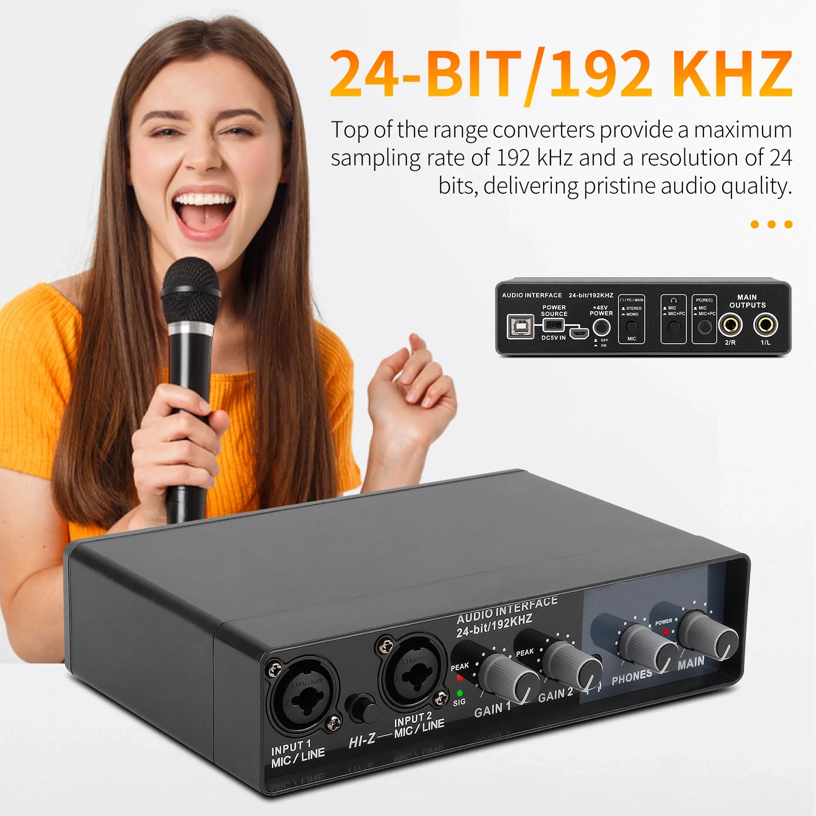 Звуковая карта Teyun UR22C для записи гитары звуковой интерфейс USB усилитель