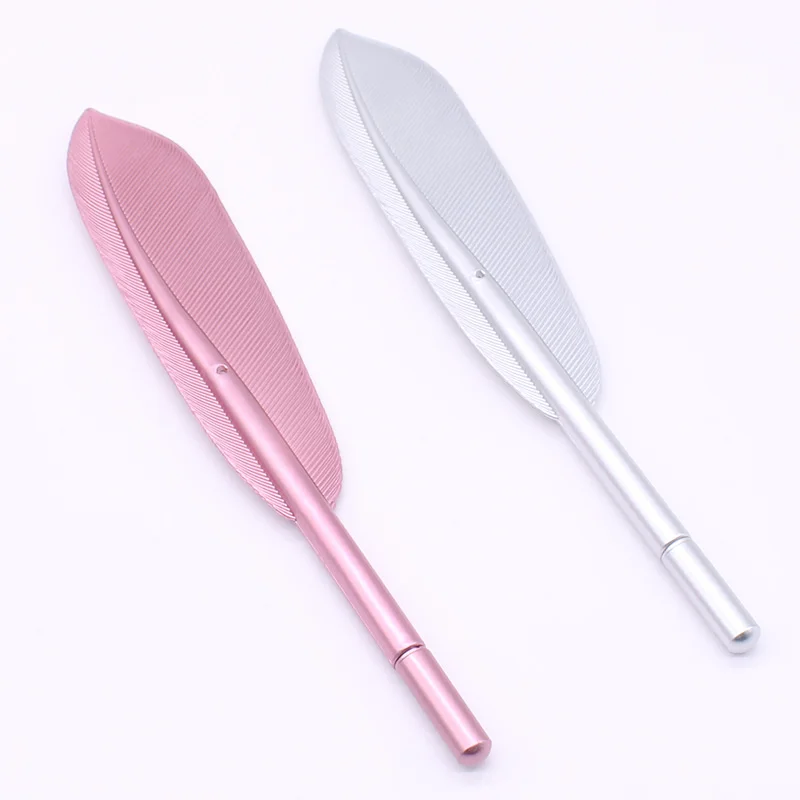 2PCS Pink and silver Красивые перьевые гелевые ручки 0,5 мм креативные каваи милые чернила для гелевой ручки ручка подарок школьные офисные принадлежности канцелярские принадлежности - Цвет: 2PCS Pink and silver
