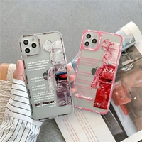 fashion brand case for iphone 13 12 11 pro max x xr xs max 6 6s 7 8 plus se2 case transparent pc cartoon protective back cover