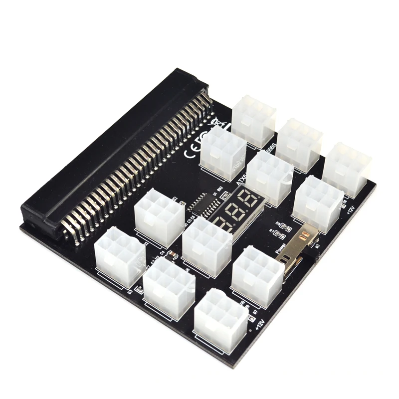 PCI-E 12X6Pin блок питания преобразователь адаптера платы 12 В для Ethernet BTC Antminer Miner Mining HP
