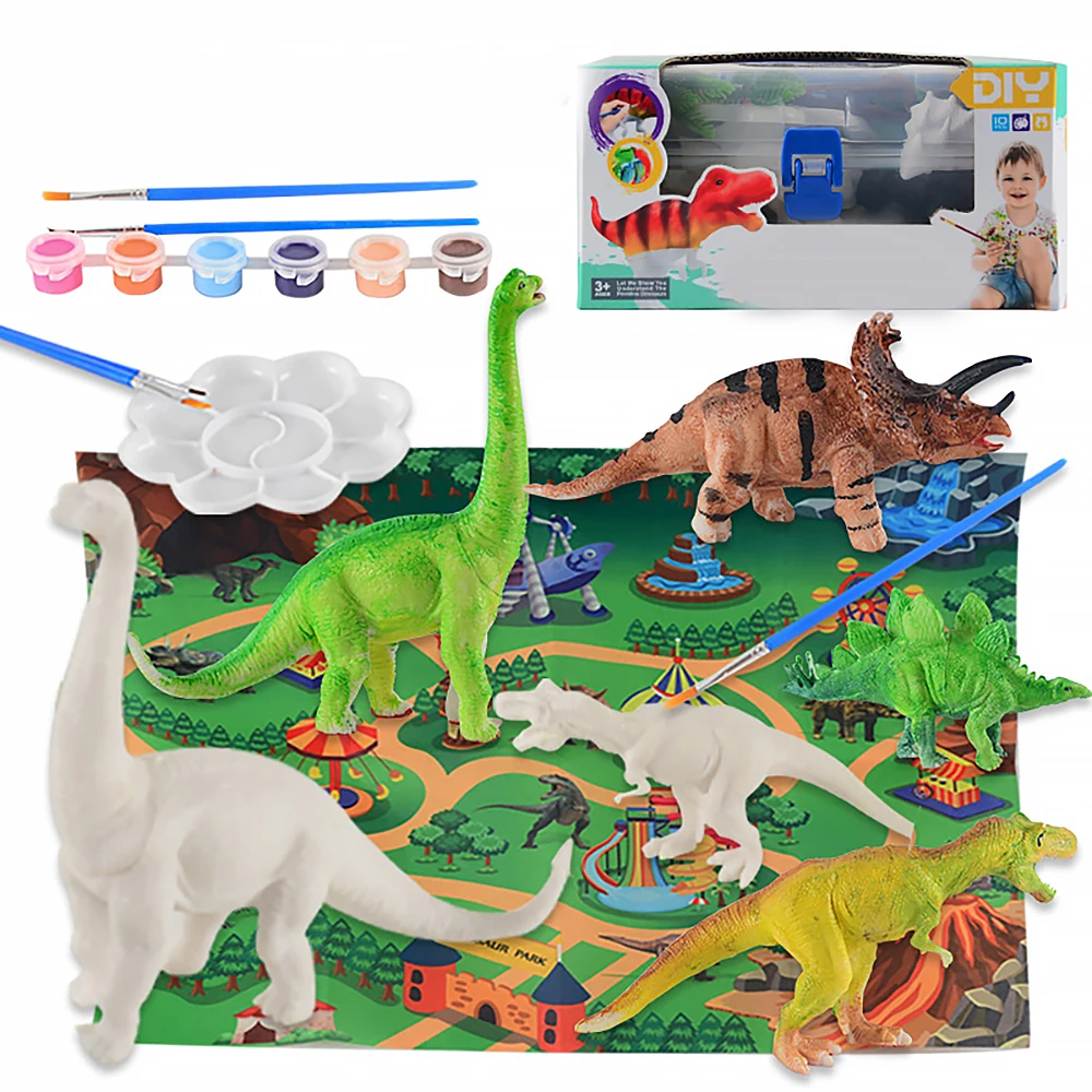 

Children Educational Model Drawing Toy 3D Coloring Dinosaur Painting Kit DIY Dinosaur Doodle Set Art Craft Creative Painting Kit