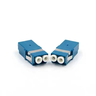100pcs LC UPC duplex Single mode flangeless fiber optic adapter Blue LC ftth coupler DX without flange  free shipping IL<0.2dB