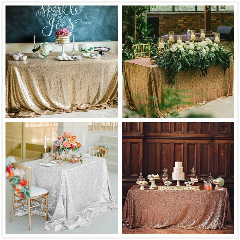 Скатерть с блестками прямоугольная 100x150 см | Дом и сад