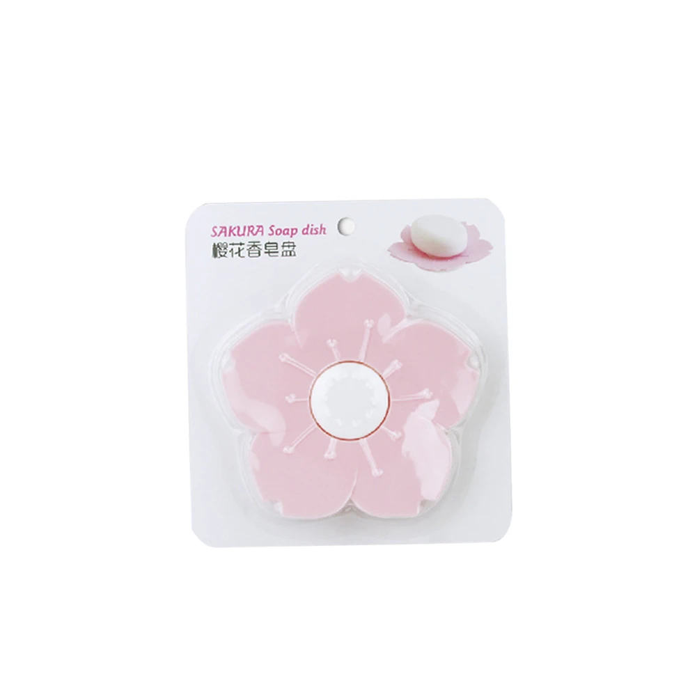 

1Pcs Sakura-Shaped Soap Box Double Layer Draining Cute Mini Bar Holder Tray for Bathroom Counter Box Soap Save Dish