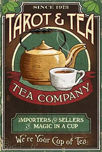 

Tarot and Tea - Vintage Sign Funny Metal Tin Sign Wall Decor,Metal Retro Signs Funny Metal Tin SignMetal Retro Signs Plaques