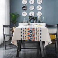 art style print table cloth cotton linen wrinkle free anti fading tablecloths washable table cover for kitchen dinning party